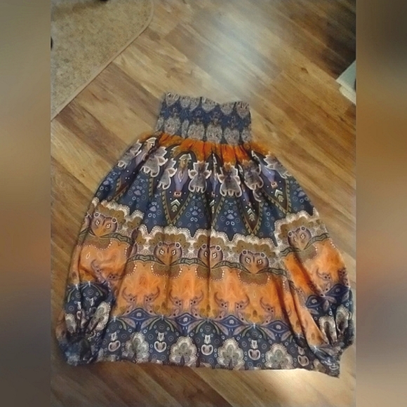 Romper/Harem pants Anthropologie Silk 100% Strapless Romper/Pants - Picture 7 of 16